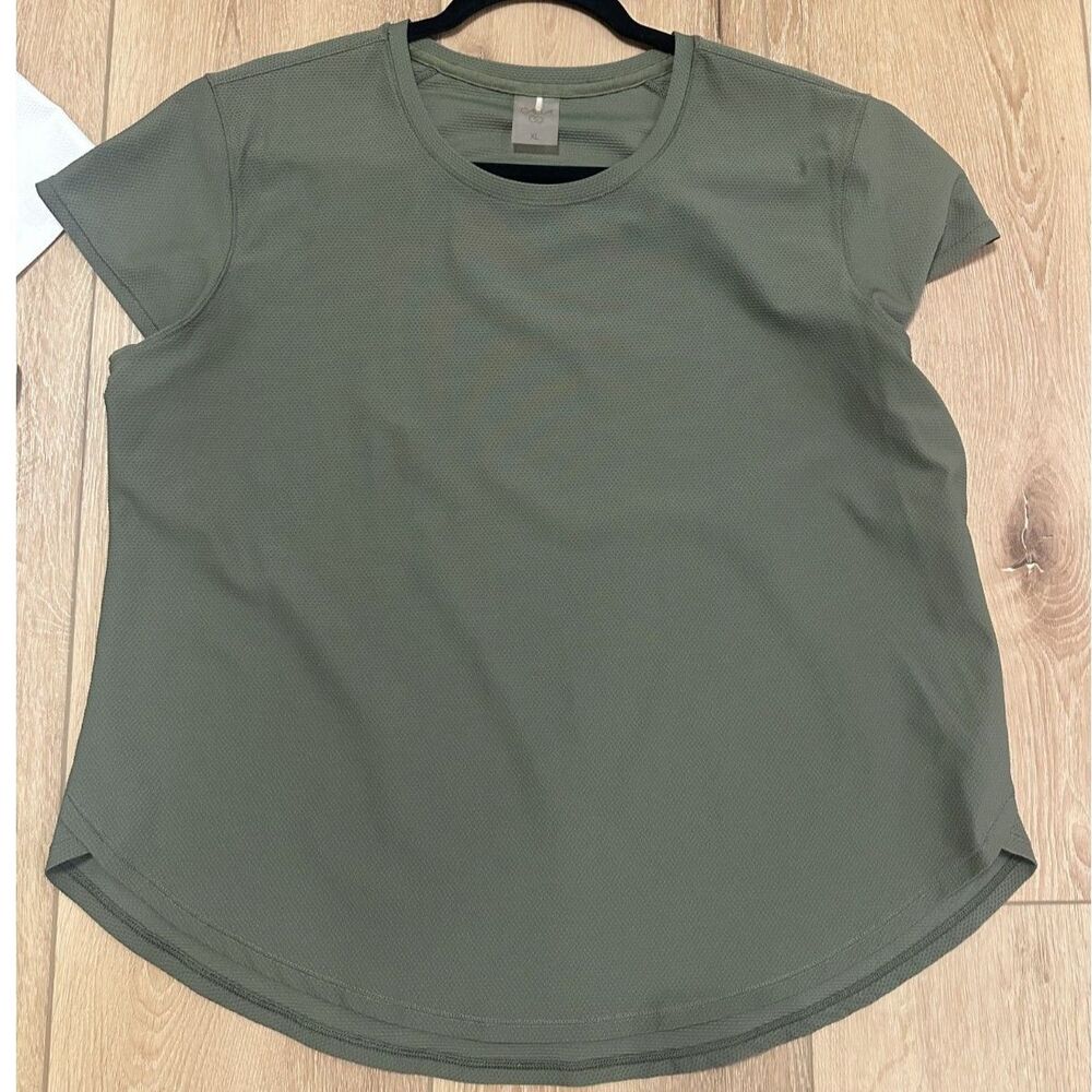 Women's Calia Renew Activewear Tee Shirt XL Olive Green XL EUC!